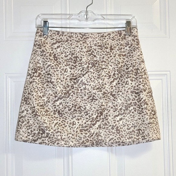 Free People Skirt Womens Size 4 Animal Print Vegan Leather Light Combo Faux Wrap - Picture 1 of 14